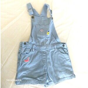 Vintage Kids Jeans Coveralls Shorts Sergent Mayor Sz 7 A Luxulet Girls Patches